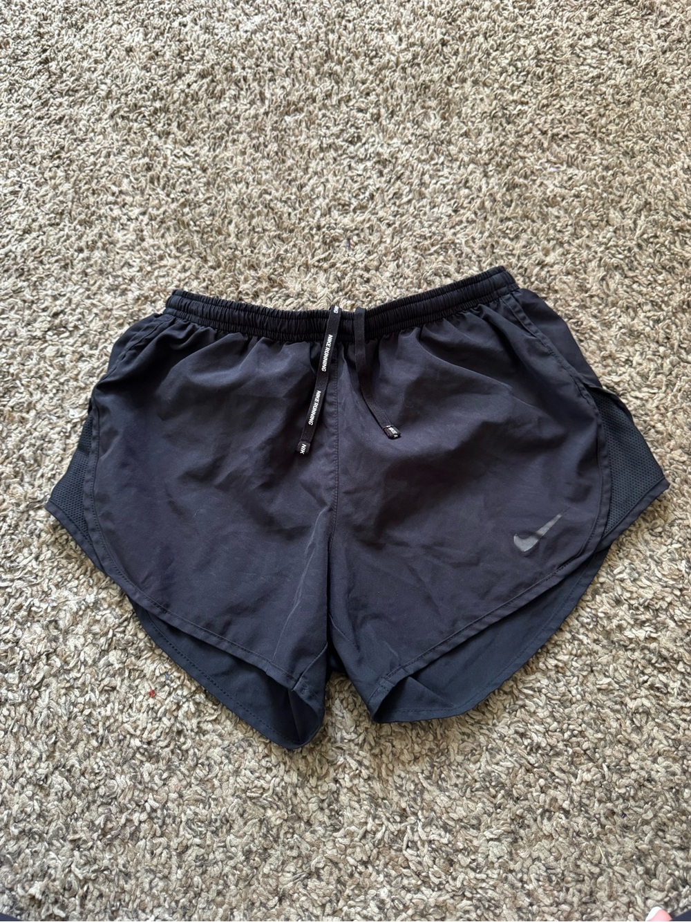 Nike Women's Black Athletic Running Shorts with Drawstring